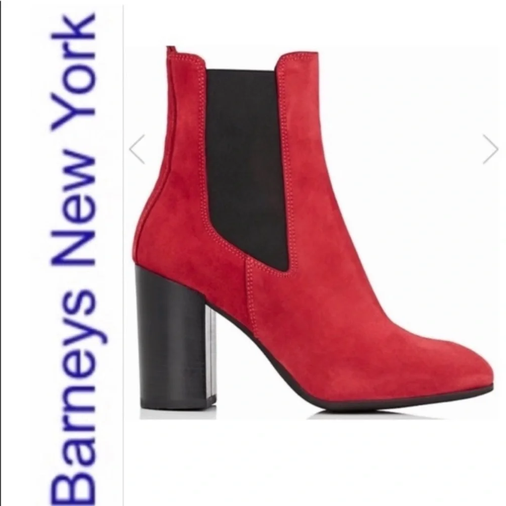 🌟❤️Barney’s New York Red Suede Boots - 🇮🇹 Made in Italy (38) - Picture 1 of 16